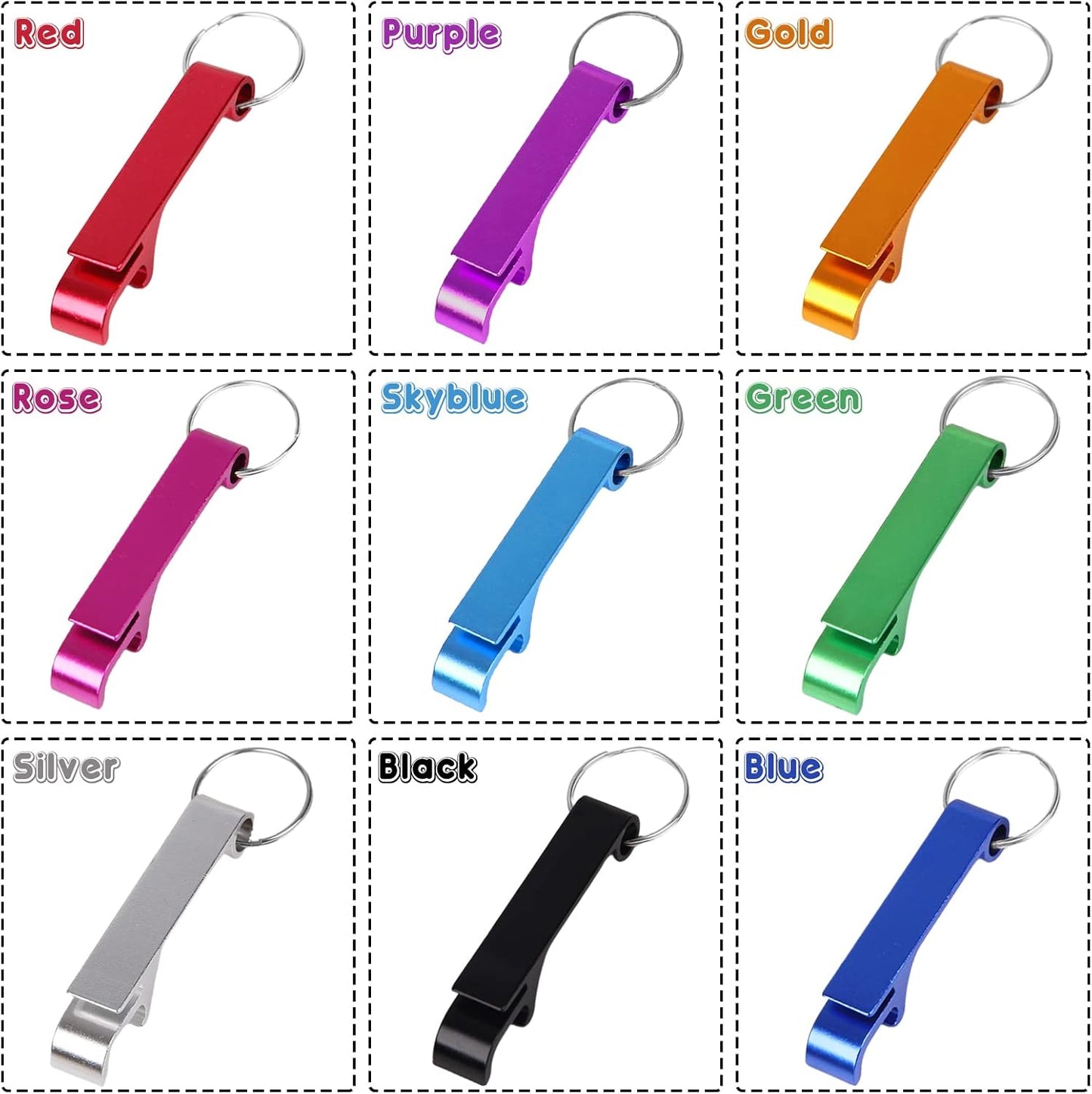 10PCS Personalized Bottle Opener Keychain Bulk Custom Beer Bottle Opener with Logo Text Engraved Wedding Bottle Opener Favors Customized Gifts for Guests Baby Shower Birthday Party-Silver