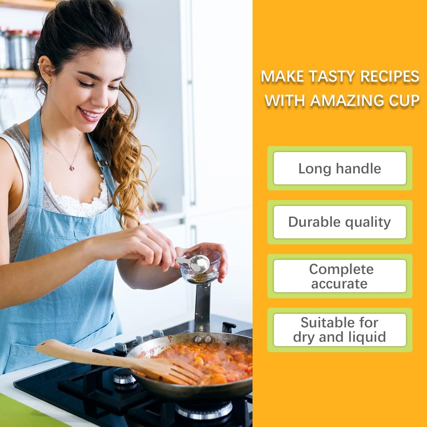 1PCS 1 Tbsp(3tsp, 1/2oz, 15ml) Single Measuring Spoon with Black Silicone Grip, Stainless Steel Individual Measure Scoop Only