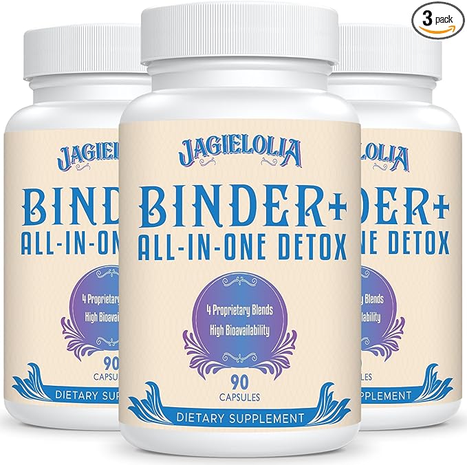 All-In-One Detox Binder Supplement 1500 MG - High Bioavailability, Liver Gut Detox Cleanse with Activated Charcoal, Zeolite & Bentonite Clay for Toxins, Liver, Digestive, 270 Vegan Capsules