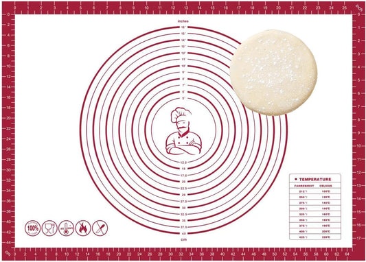 Dough Mat Silicone Baking Mats for Rolling Pastry Kneading Sheet Sourdough Bread Baking Supplies Red