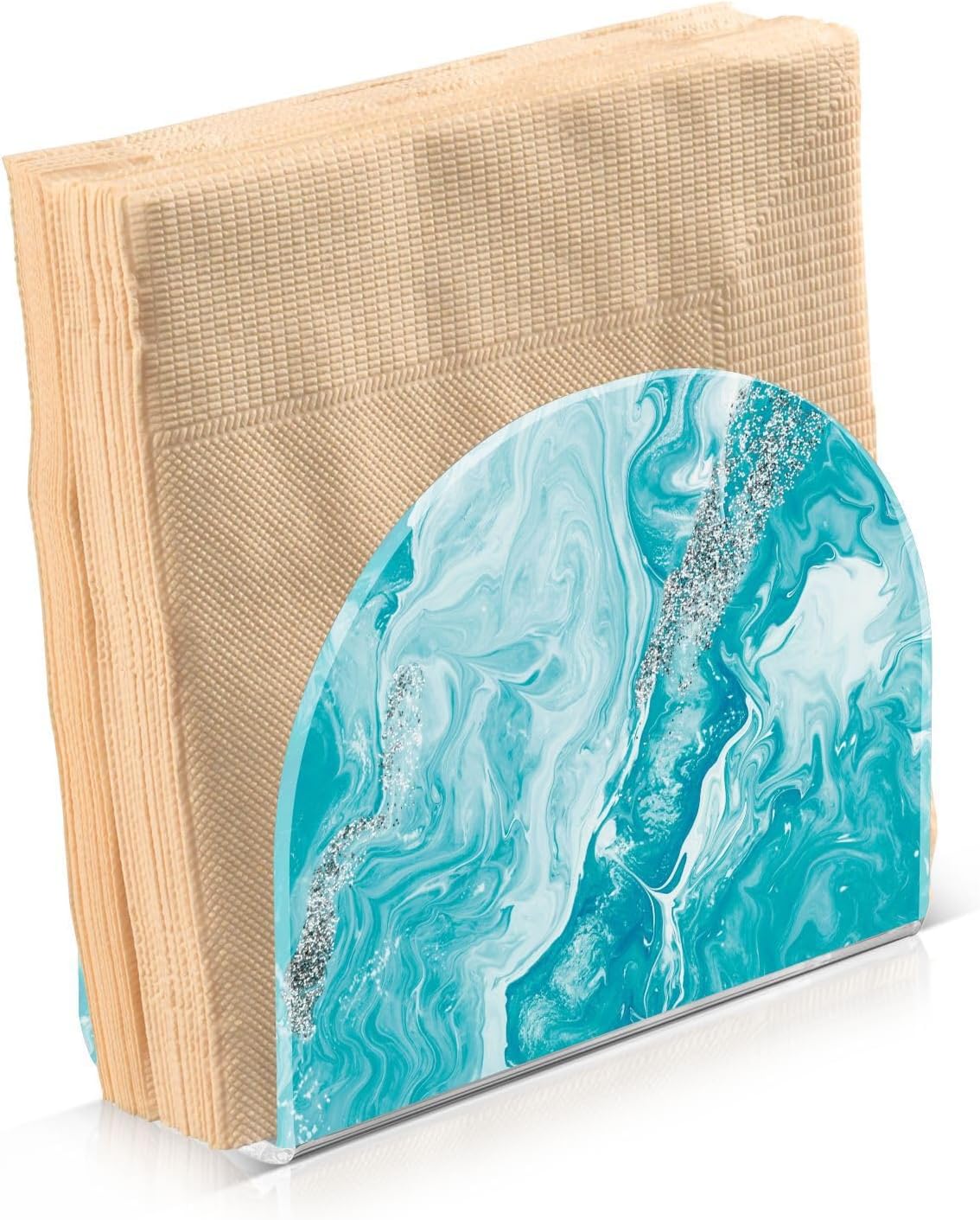 Turquoise Abstract Marble Napkin Holder for Table Paper Napkins Holder Acrylic Tissue Dispenser Kitchen Dining Room Bathroom Party Car Decor