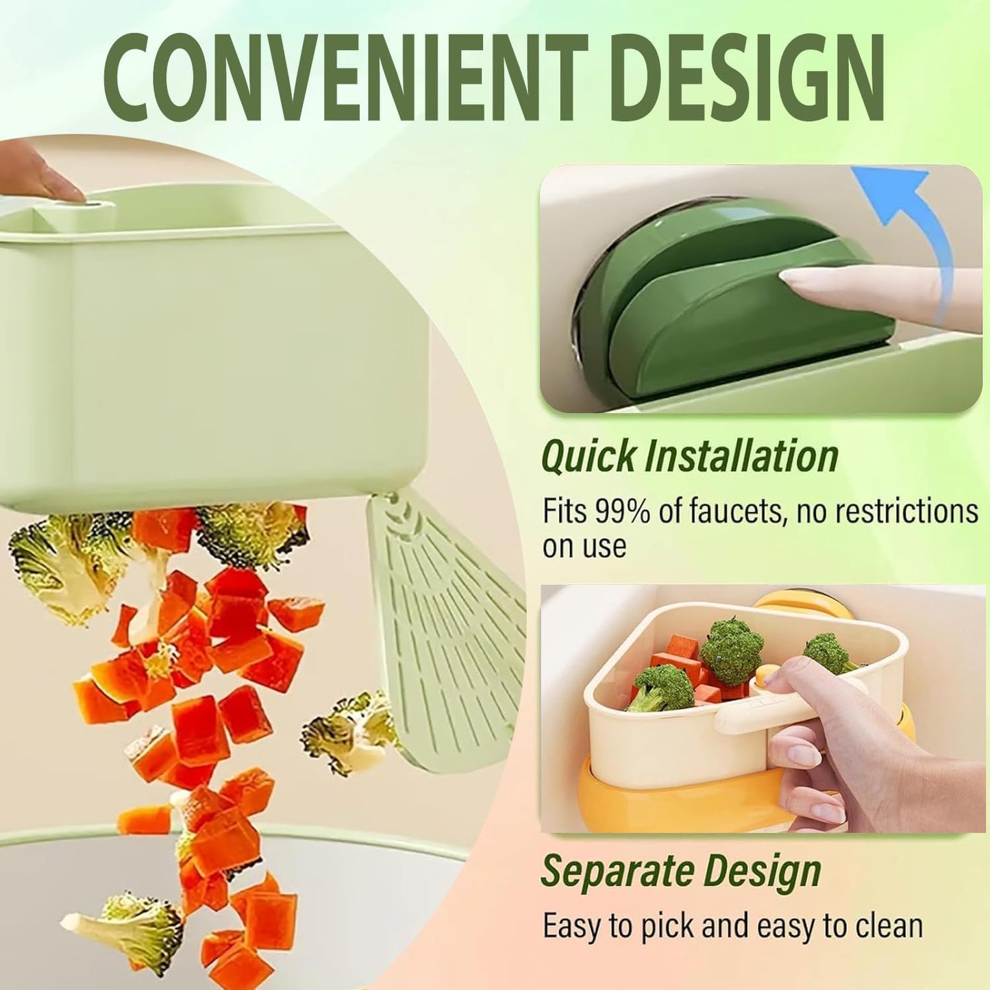 Suction Cup Sink Corner Rack,2025 New Upgraded Suction Cup Press S Ink Drainer Basket,Triangle Storage Rack with Drain Hole,Corner Sink Trash Catcher for Food Waste(Yellow)