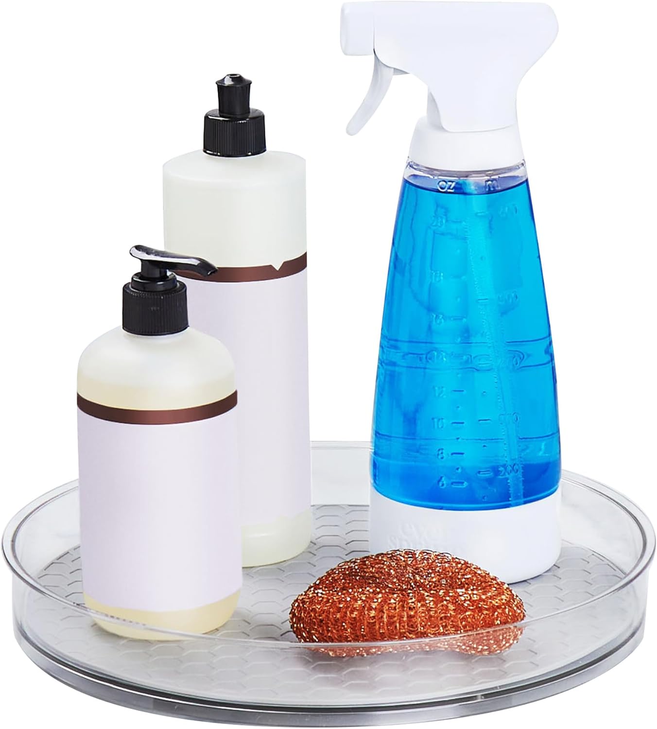 Spectrum Large Lazy Susan Organizer 11 in for Large Cabinet Fridge Pantry Table Shelf Bath Kitchen Organization, Oyster Gray Rotating Turntable Spinning Storage for Condiments Spice Bottles