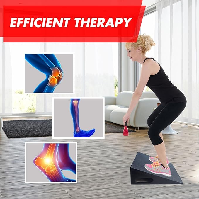 Slant Board Calf Stretcher, Non-Slip Heel Elevated Squat Wedge Block for Weightlifting and Calf Stretching