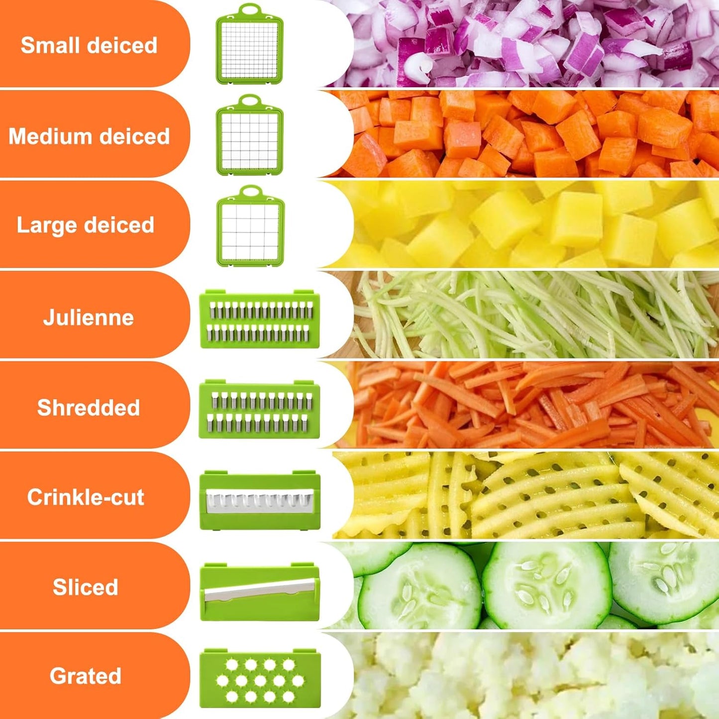 14-in-1 Vegetable Chopper, Multifunctional Veggie Onion Chopper Food Chopper with Container Vegetable Slicer Mandoline Onion Salad Cutter Dicer Essentials Kitchen Accessories