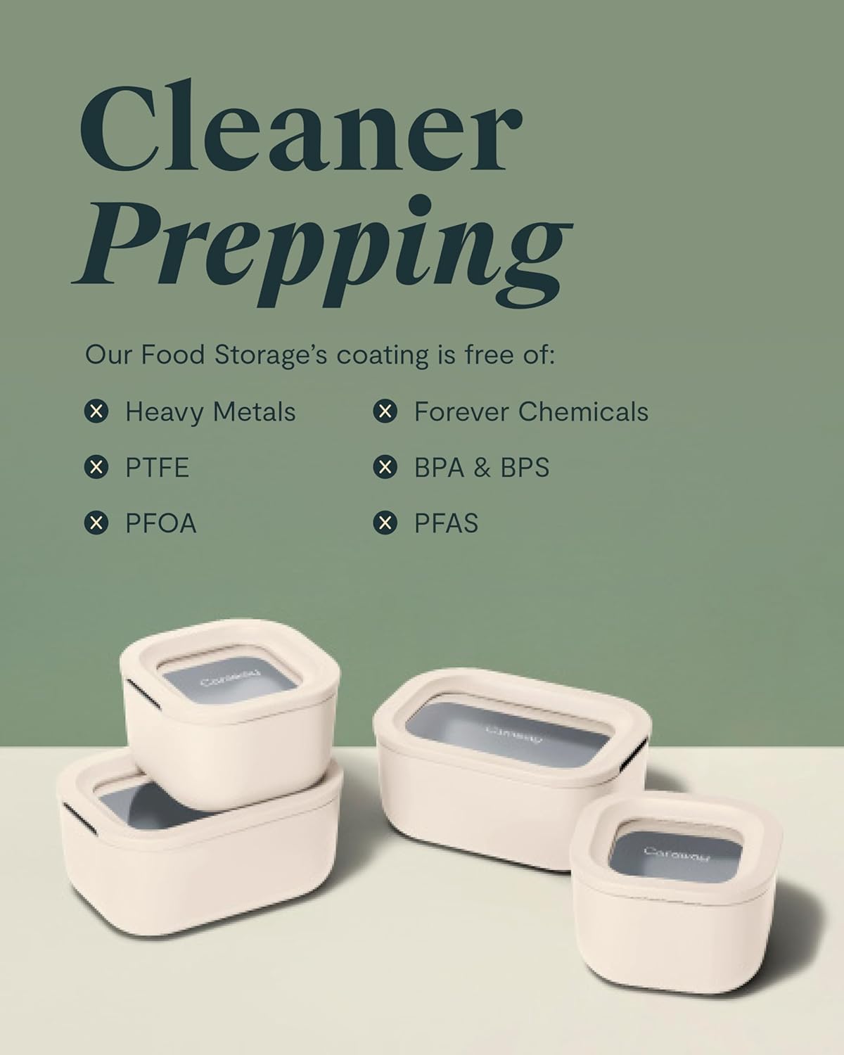 Caraway Mini Rectangle Food Storage Container - 2.6 Cup Glass Storage Container for Food - Non-Toxic Ceramic-Coated Glass - Air Release Technology - Compact & Stackable Design - Perracotta