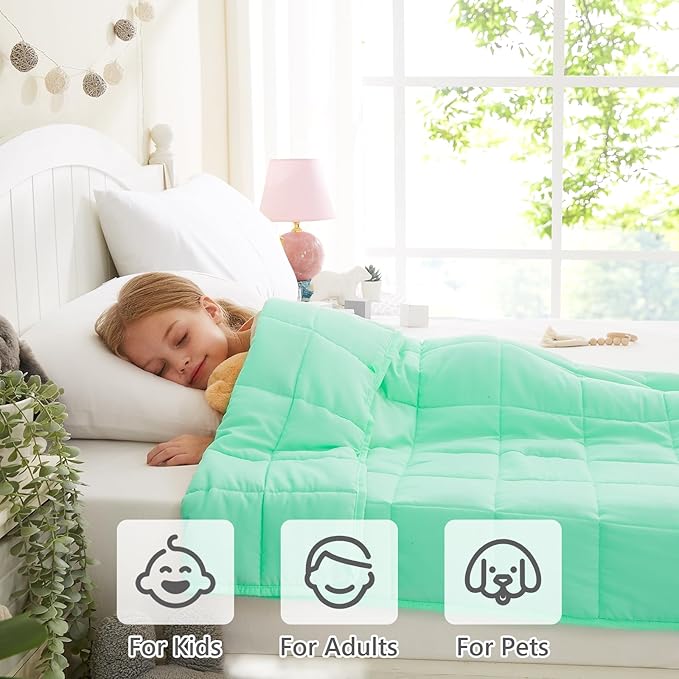 L'AGRATY Weighted Blanket - 36"x48" 5lbs Weighted Blanket Microfiber Material with Glass Beads Small Blanket for All-Season Summer Fall Winter Soft Thick Blanket