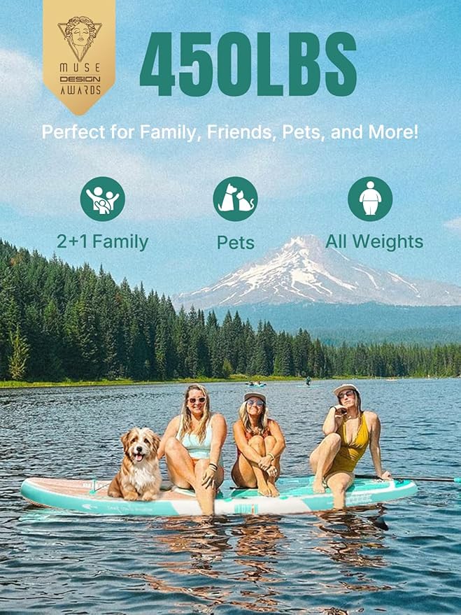 Niphean Inflatable Stand Up Paddle Board with SUP Accessories, Anti-Slip EVA Deck, 10’6’’ Inflatable Paddle Boards for Adults & Youth of All Skill Levels