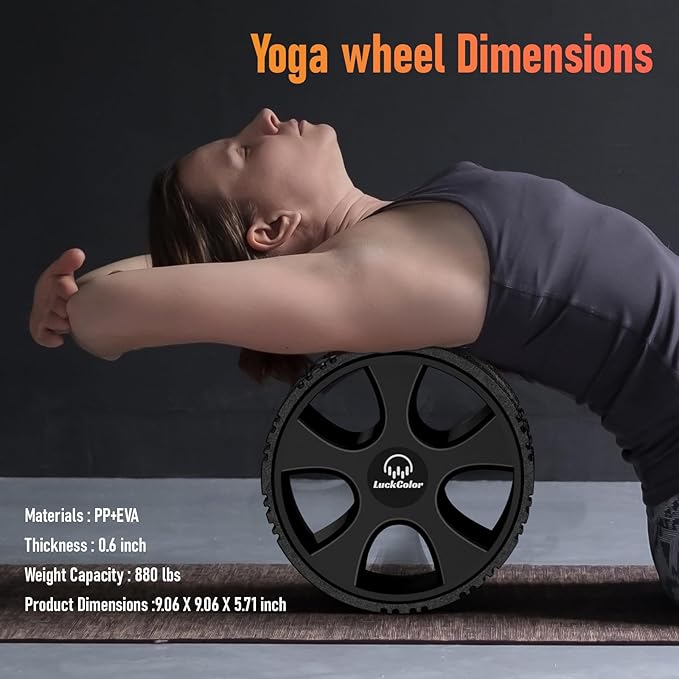 Back Roller, Back Wheel Targeted Back Pain Relief, Yoga Wheel Muscle Massage, Foam Roller for Trigger Point Therapy Physical, Stretching & Exercise, 880lbs Capacity, 10 Inch