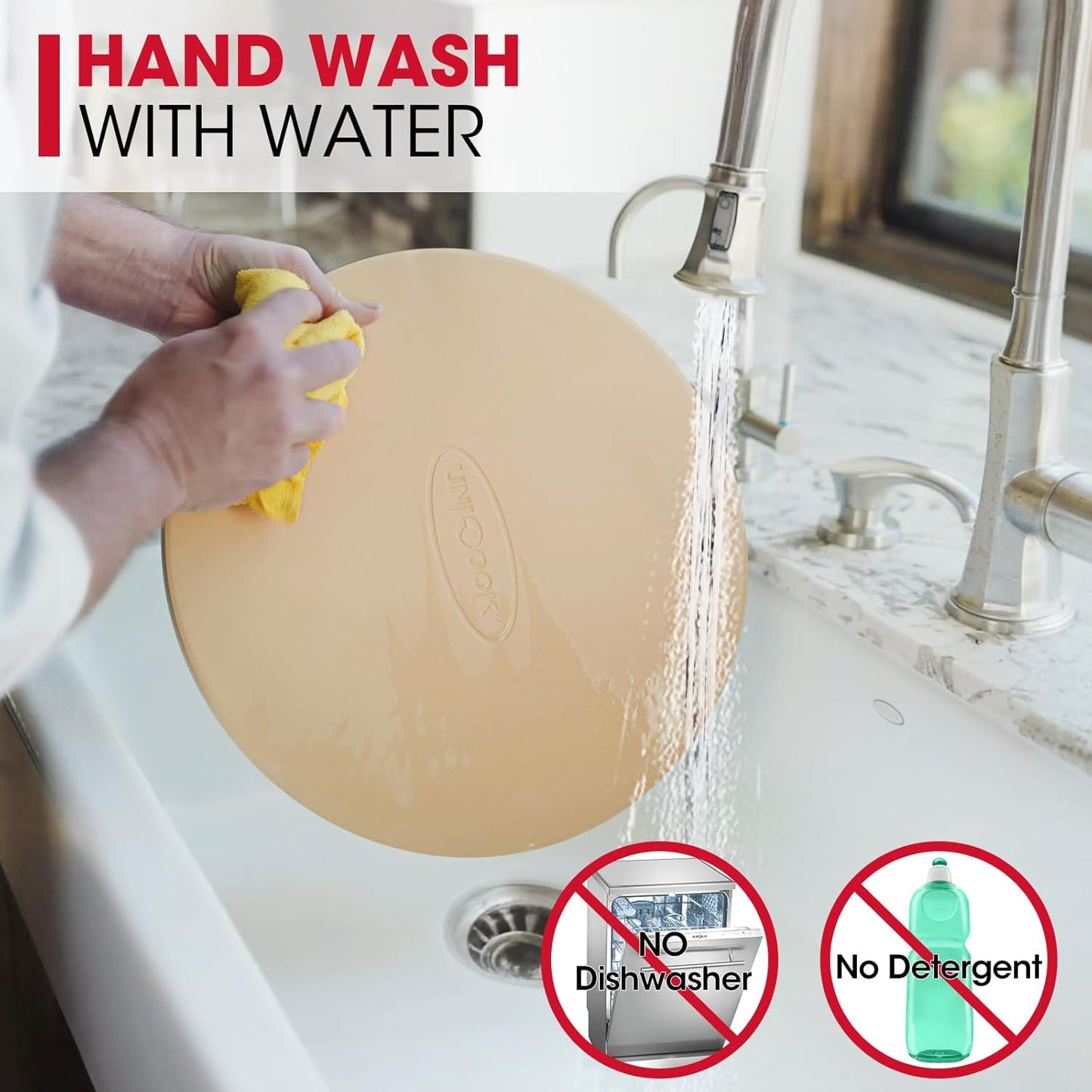 Unicook 12 Inch Round Pizza Stone for Oven and Grill, Cordierite Bread Baking Stone, Baking Crispy Pizzas, Bread and Cookies, Includes Carry Rack and Dough Scraper