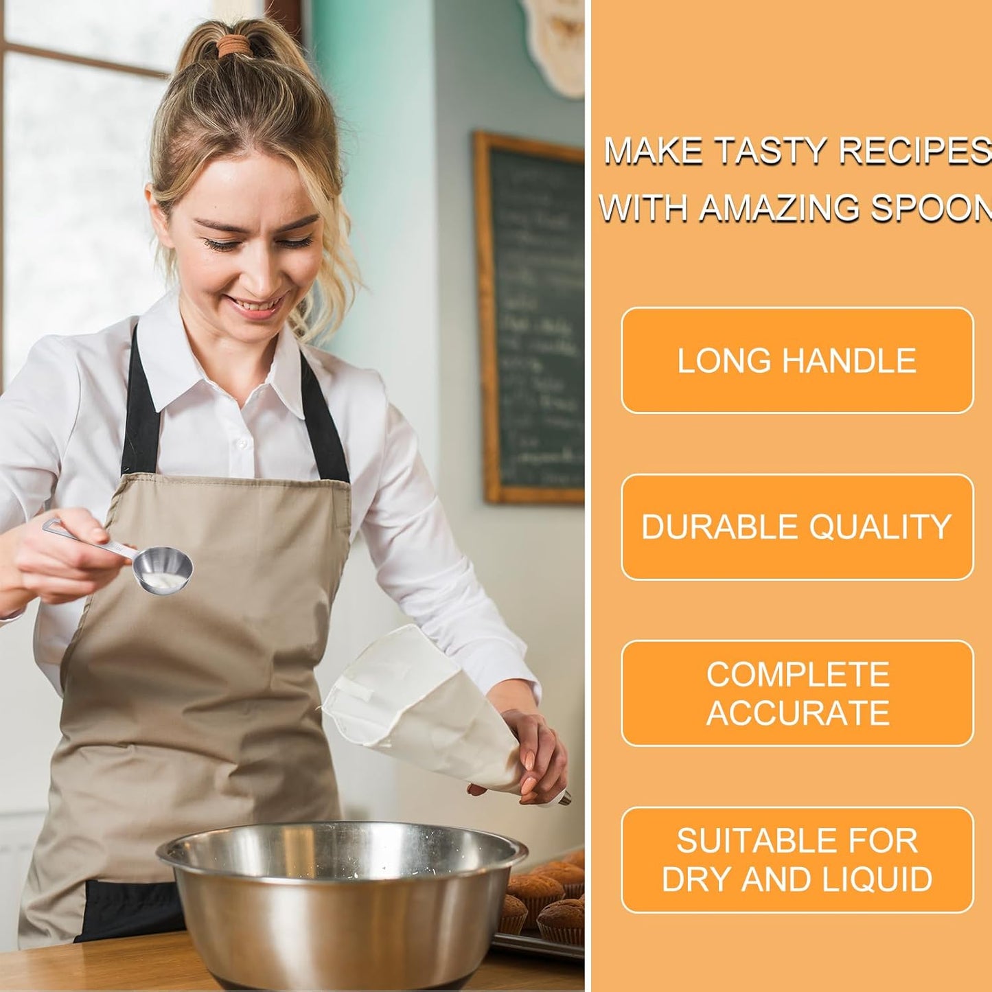 2 Pcs 4/3 Tbsp (4 tsp | 20 ml | 20 cc) Measuring Spoons Tablespoon Measuring Spoon Stainless Steel Measurings Spoon for Kitchen Cooking Spoons(Silver)