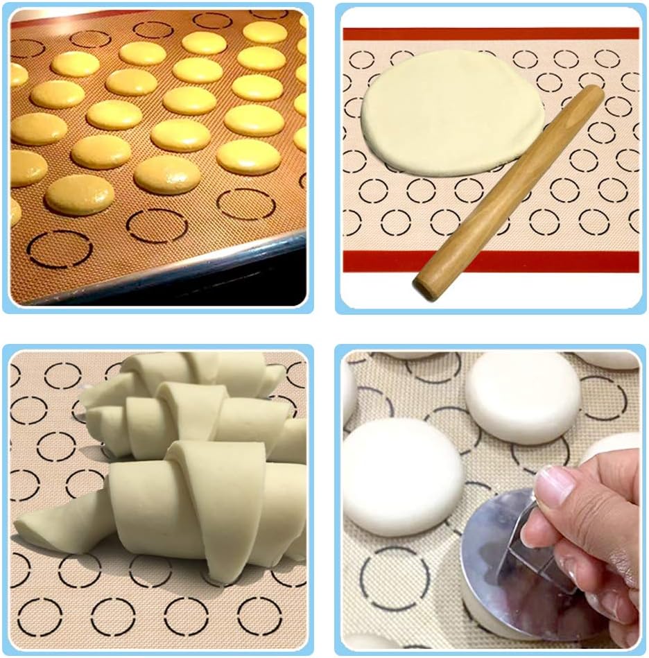 Baking Sheet with Cooling Rack and Silicone Baking Mat, 20 Inch Stainless Steel Bakeware, Healthy & Nontoxic & Rustproof & Easy Clean & Dishwasher Safe