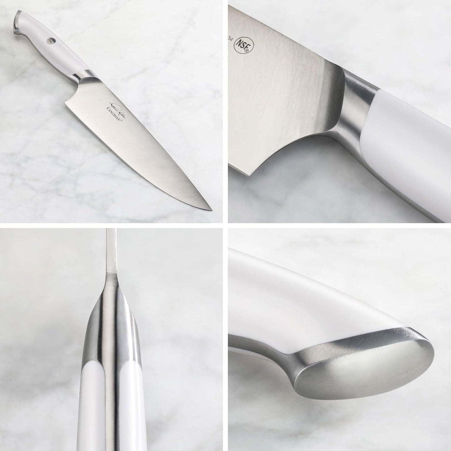 Cangshan Thomas Keller Signature Collection 4-Piece Knife Block Set, White