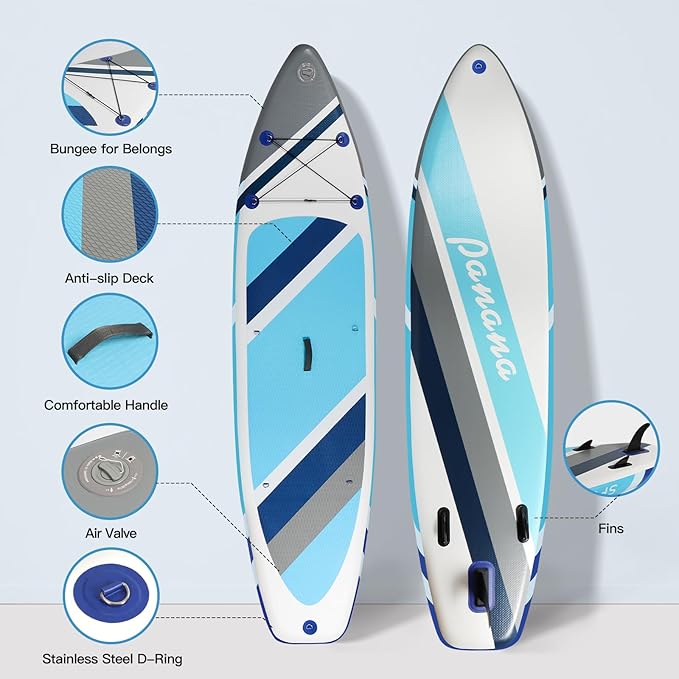 Panana Inflatable Stand Up Paddle Board, 10'x31 x6 SUP with Premium Paddle Board Accessories Kit, Anti-Slip EVA Deck for Adults Youth of All Skill Levels