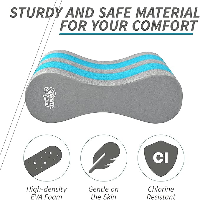 Sunlite Sports EVA 5-Layer Pull Buoy Leg Float - Pool Training Aid, Legs and HIPS Support for Adults, Kids, and Beginners, for Swimming Stroke