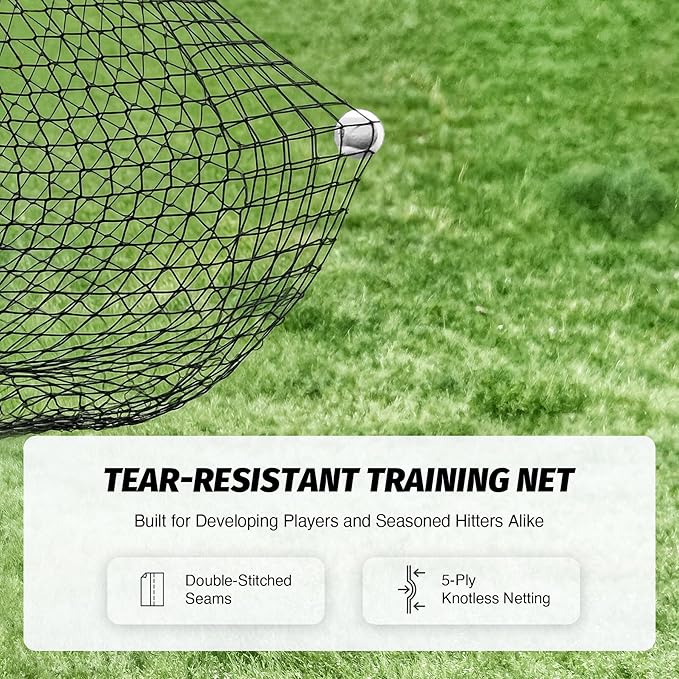 12x9ft / 16x10ft Barricade Backstop Net, Ball Sports Barrier, Practice Net for Baseball, Softball, Lacrosse, Soccer, Basketball and More