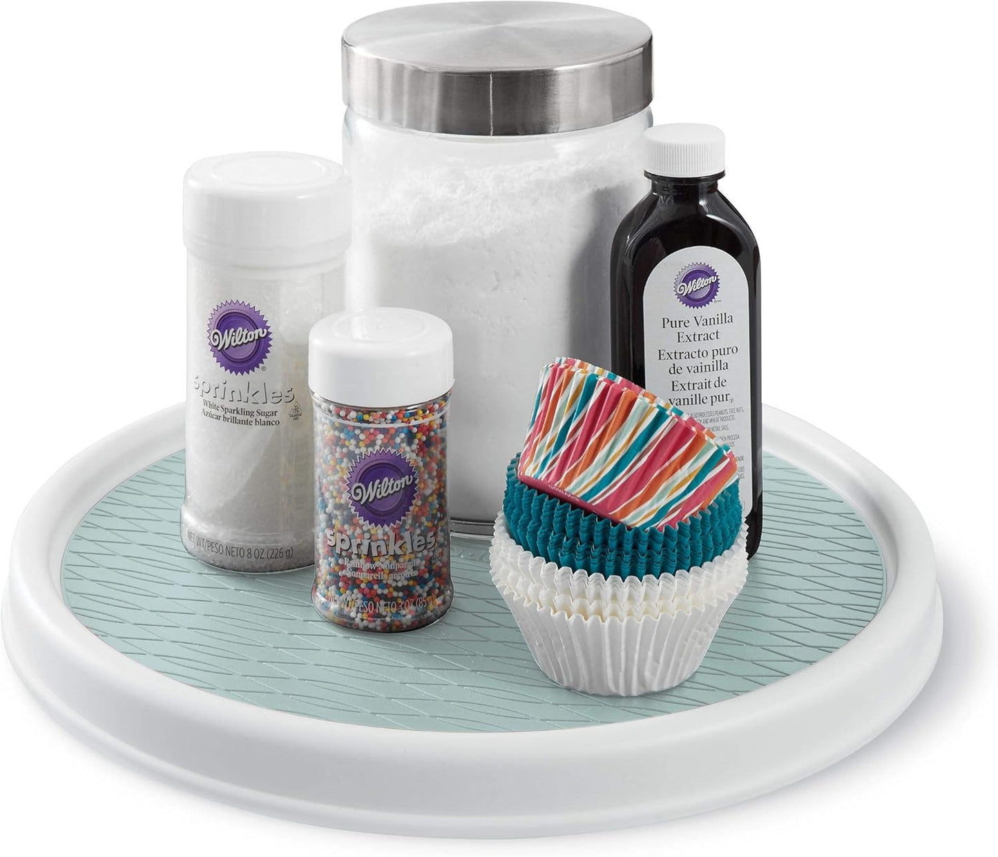 Copco Basics Non-Skid Pantry Cabinet Lazy Susan Turntable, 12-Inch, Blue