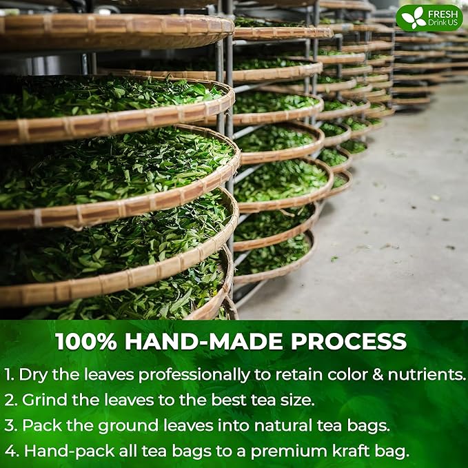 FreshDrinkUS, 30 Nettle Leaf Tea Bags, 100% Natural & Pure from Nettle Leaves. Loose Leaf Nettle Herbal Tea. Nettle Leaf Tea. No Sugar, No Caffeine, No Gluten, Vegan.