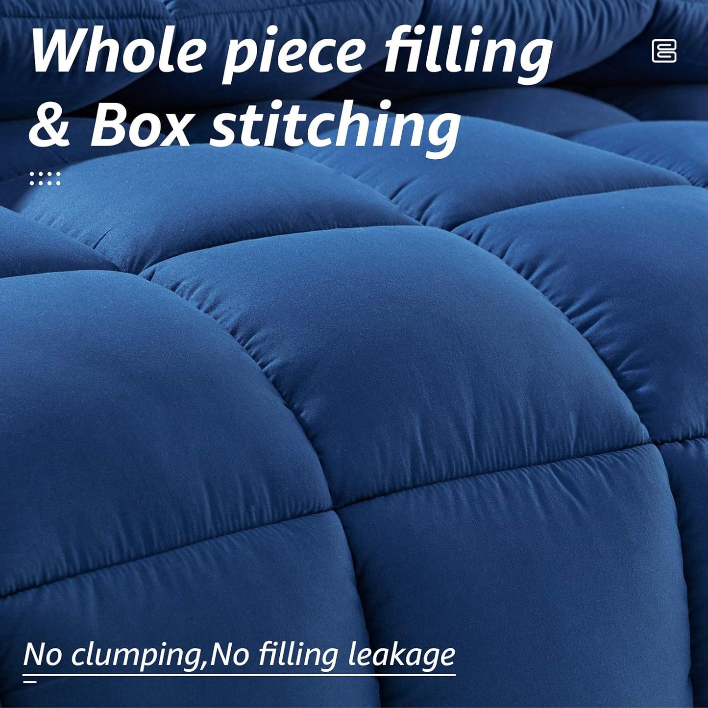 HYLEORY All Season Twin Size Bed Comforter - Cooling Down Alternative Quilted Duvet Insert with Corner Tabs - Winter Warm - Machine Washable - Navy Blue