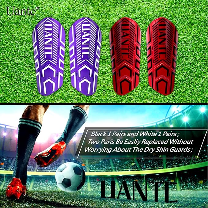 Shin Guards - Soccer Shin Guards with Cushion Protection for Kids/Adults