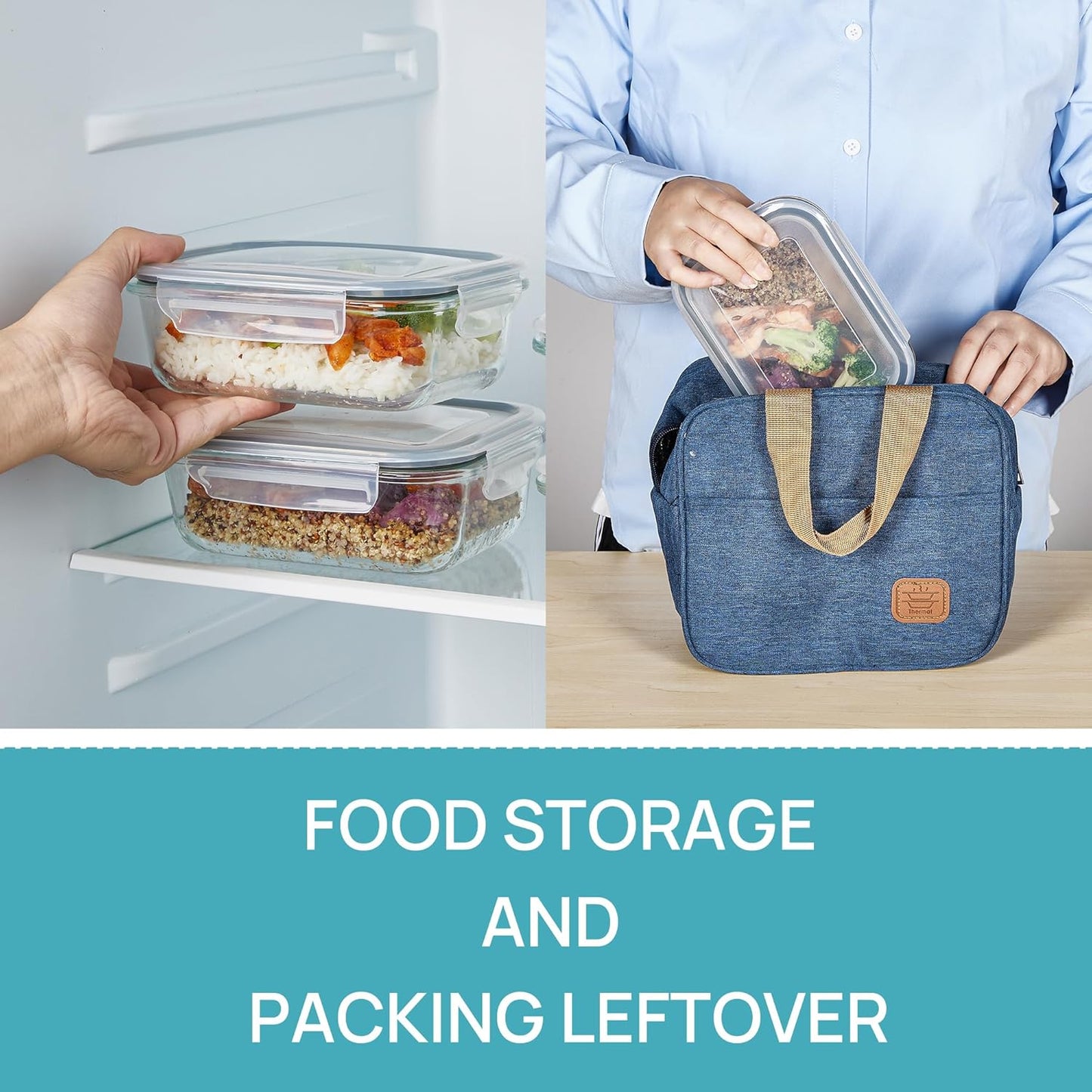 Vtopmart 10-Pack 22oz Glass Storage Containers with Snap Airtight Lids, Safe for Microwave, Oven, Freezer, and Dishwasher