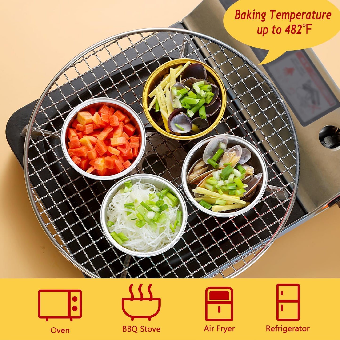 LNYZQUS 5oz Mini Cake Baking Pans with Lids 100 Pack, Disposable Mini Aluminum Cupcake Pan Muffin Cups, Small Cake Baking Cups Muffin Tin Cupcake Liners Containers for Custard Creme Brulee-Black