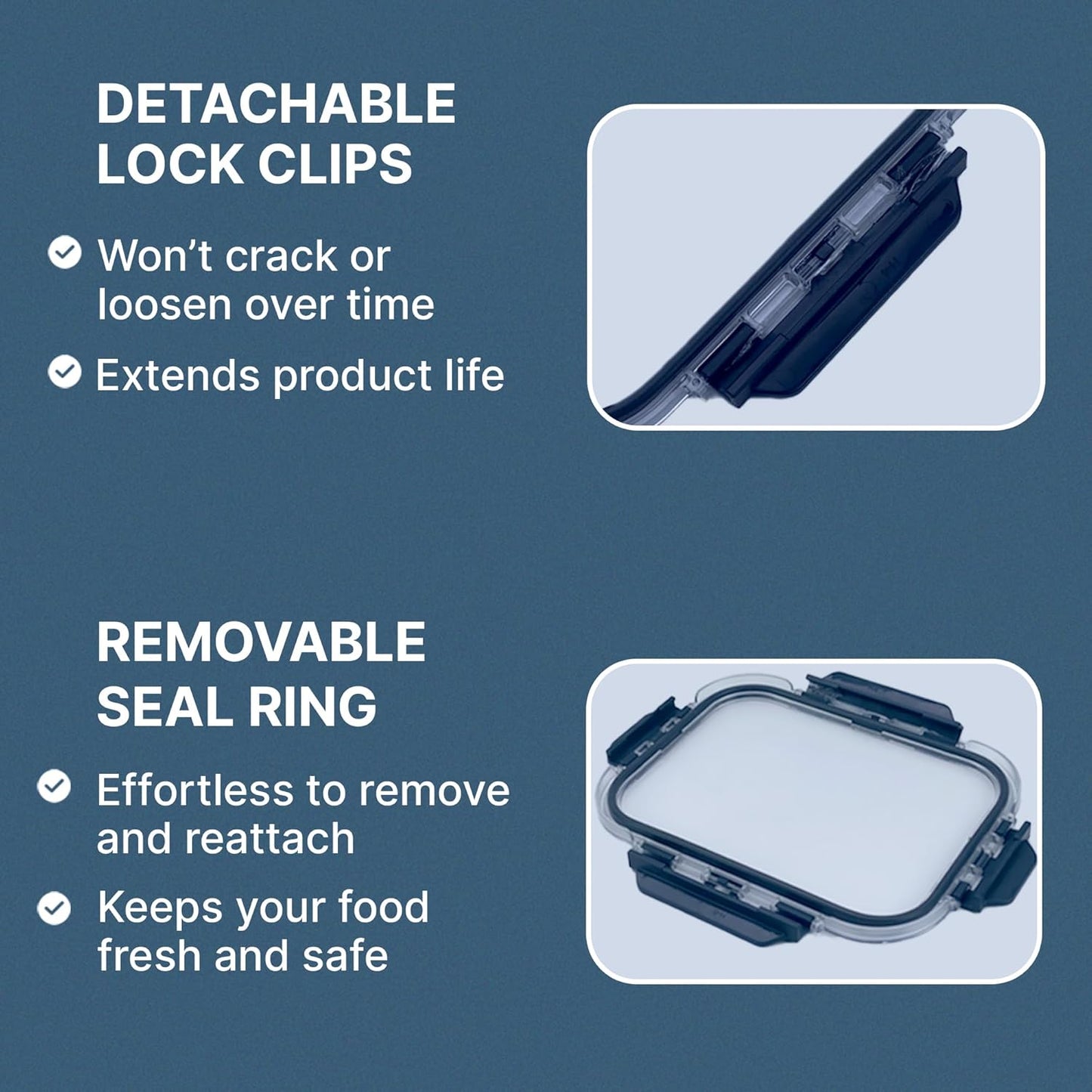 Glass Food Storage Containers with Lids, 5-Piece Set – Airtight, Leakproof, Oven & Freezer Safe, BPA-Free