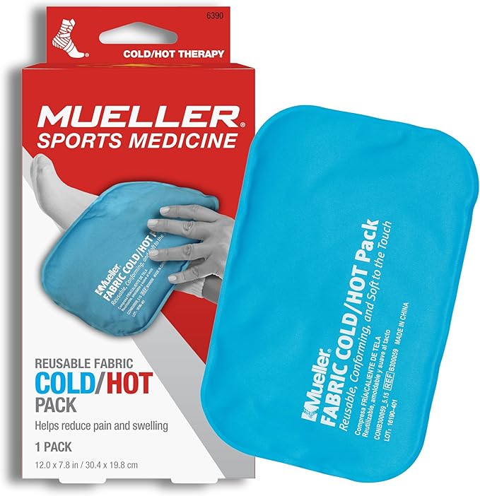 MUELLER Sports Medicine Reusable Fabric Cold & Hot Pack, Ice Pack for Injuries and Pain Relief, Blue