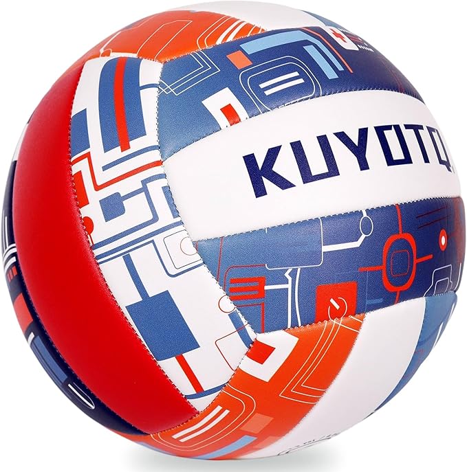 KUYOTQ Official Size 5 in&Outdoor Beach Volleyball,3MM Thickened Surface Soft Leather Youth Womens Mens Volleyball for Game Gym Training(Deflated)