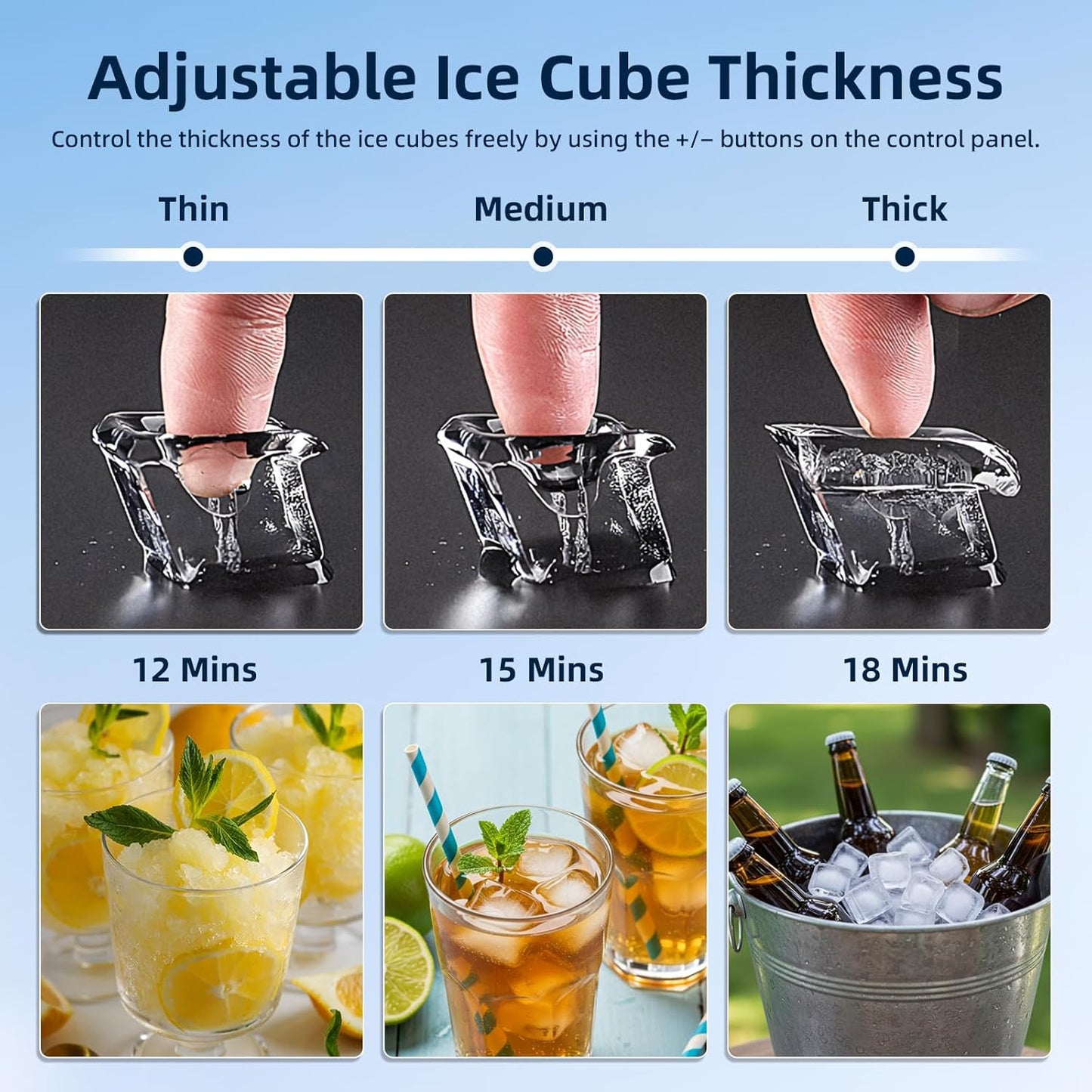 Antarctic Star Commercial Ice Maker Machine 79Lbs/24H, Self-Cleaning, Ice Scoop, Freestanding Ice Cube Machine for Home, Bar, Restaurant, Coffee Shop