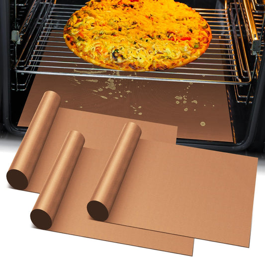Oven Liners for Bottom of Oven - 3 Pack Large Gas Stove Top Protectors, Reusable Oven Liner for Electric, Gas, Toaster Ovens, Grills - BPA & PFOA Free Keep Your Oven Clean Oven Mat