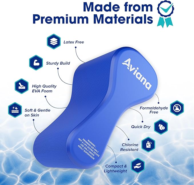 Pull Buoy Swim Training Leg Float for Adults & Youth | Swimming Pool Strokes & Upper-Body Strength EVA & BPA Free