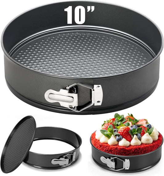 10 Inch Springform Pan Baking Pans Round Leakproof Nonstick Removable Bottom Bakeware for Cake, Cheesecakes, Pizza, and Quiches