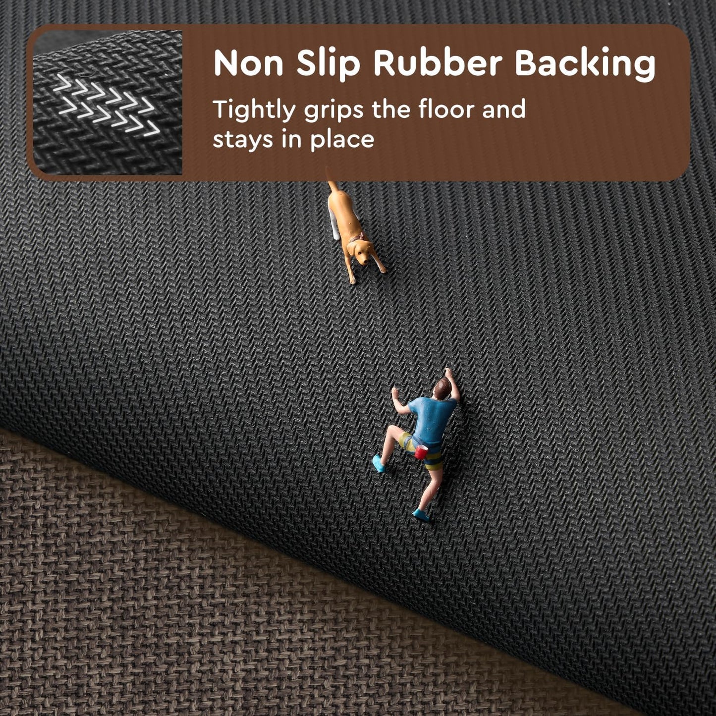 tchdio Kitchen Mats for Floor, Rubber Backed Kitchen Rugs Non Slip Washable, Superior Absorbent Kitchen Runner Rug Easy to Clean, Comfort Kitchen Floor Mat Front of Sink (Brown, 20" × 32")