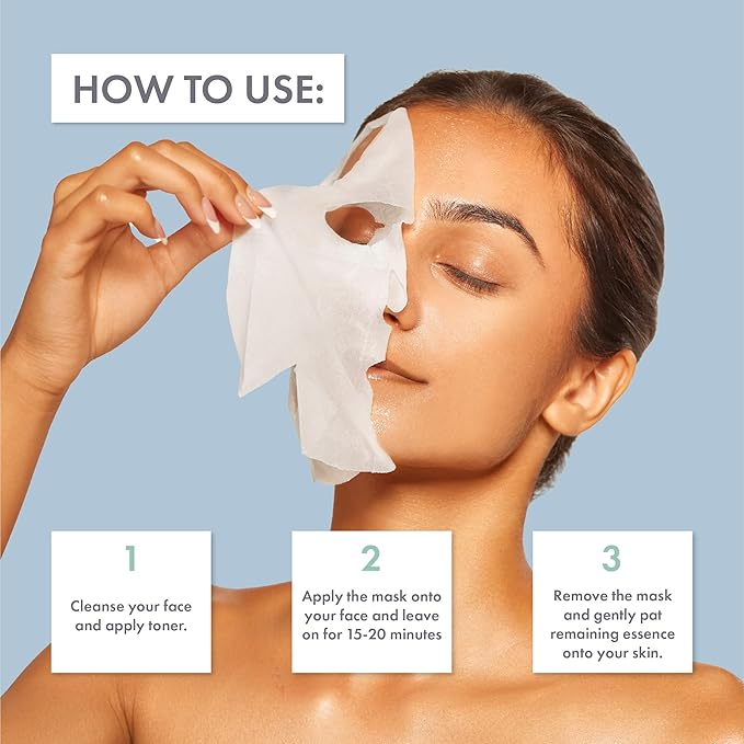 ESW Beauty Avocado Banana Milk - Hydrating Plant-Based Milk Face Mask (6-Pack) - Moisturizing with Avocado & Banana for Dry, Sensitive & Combination Skin - Deep Hydration & Suppleness