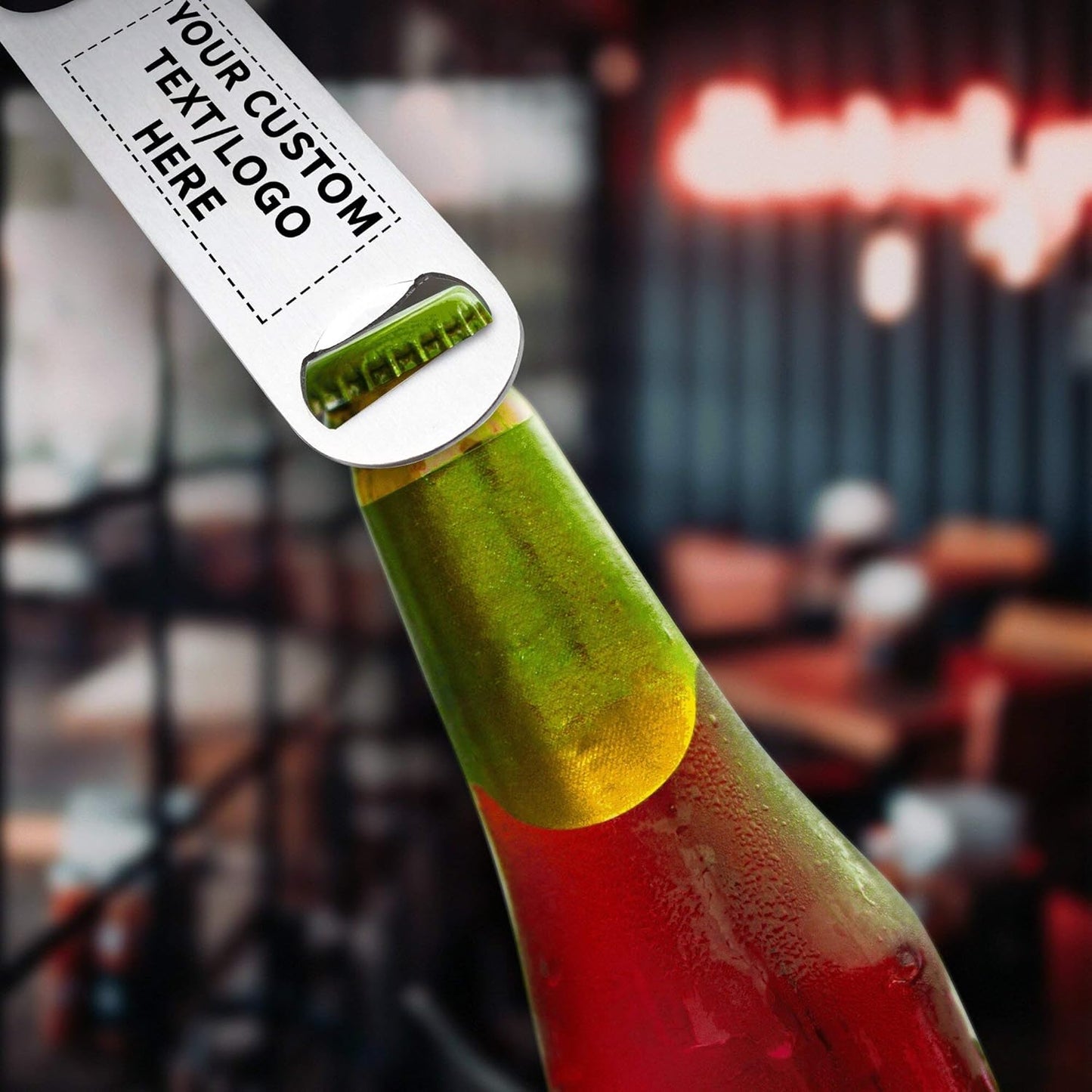 Custom Stainless Steel Beer Bottle Openers Set of 100, Personalized Bulk Pack - Bartender Kit, Bar Accessories, Perfect for Parties, Indoor & Outdoor Events - Silver