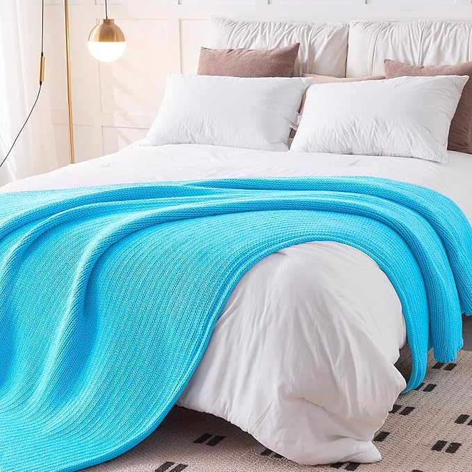 L'AGRATY Knitted Weighted Blanket - 60"x80" 15lbs Cooling Chunky Knit Heavy Blanket for Adults Braided Crochet Throw Thick Cable Yarn Knit Decorative No Beads Evenly Weighted Machine Washable