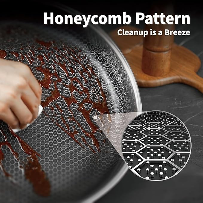 Pots and Pans Set,12 Inch Hybrid Nonstick Frying Pan & 5QT Stockpot,3 PCS Silicone Kitchen Utensils Set