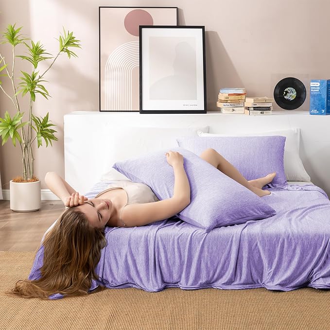 HOMFINE Cooling Blankets for Hot Sleepers - Summer Blanket Thin Lightweight Breathable Soft Double Side Enhanced Cooling for Bed Couch Sofa, Keep Cool for Night Sweats (Purple, 108 x 90 inches)