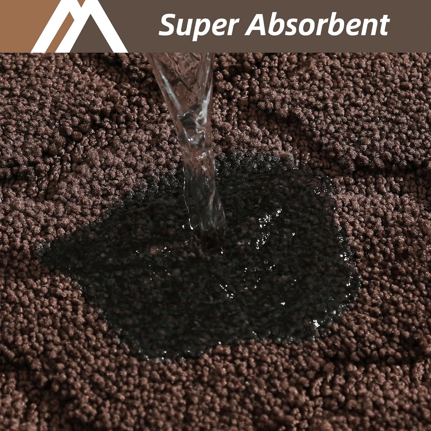 COSY HOMEER-Kitchen-Rugs 20"x48" Non-Slip Absorbent Soft Kitchen Runner Rug Polyester Kitchen Mats for Floor Washable Kitchens Standing Floor Mat for Sink Mat,Hallway,Laundry,Brown