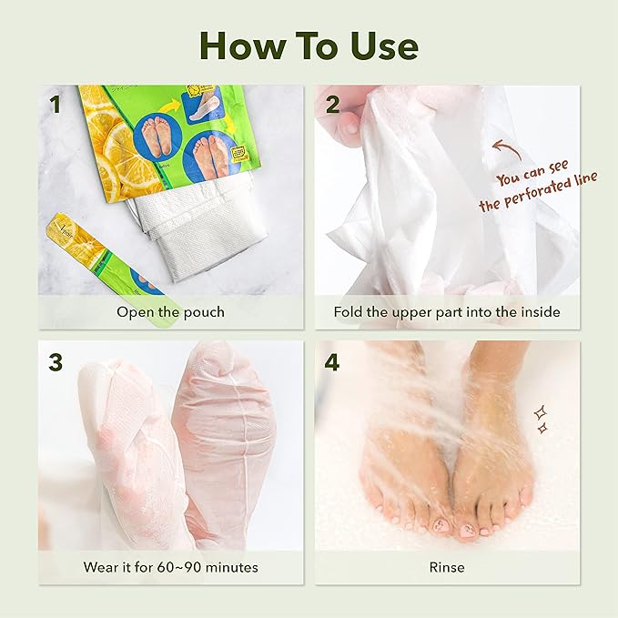 Purederm Shiny & Soft Foot Peeling Mask (6 pack) - For smooth and moist baby skin with Exfoliating peel off Calluses, Dry Skin, Cracked Heels - Men and Women
