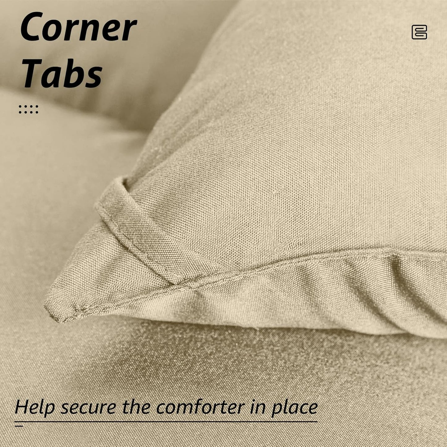 HYLEORY All Season King Size Bed Comforter - Cooling Down Alternative Quilted Duvet Insert with Corner Tabs - Winter Warm - Machine Washable - Beige