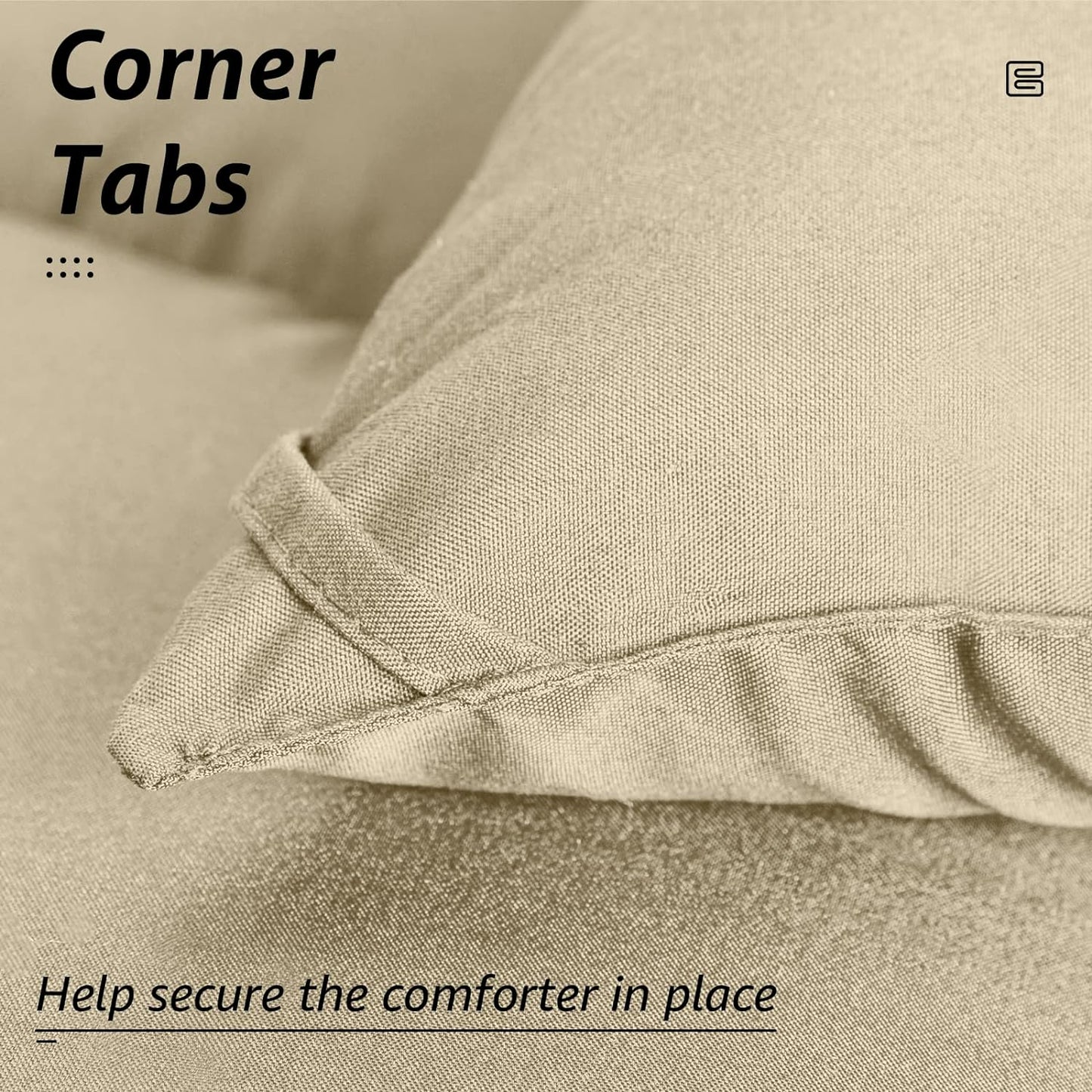 HYLEORY All Season California King Size Bed Comforter - Cooling Down Alternative Quilted Duvet Insert with Corner Tabs - Winter Warm - Machine Washable - Beige