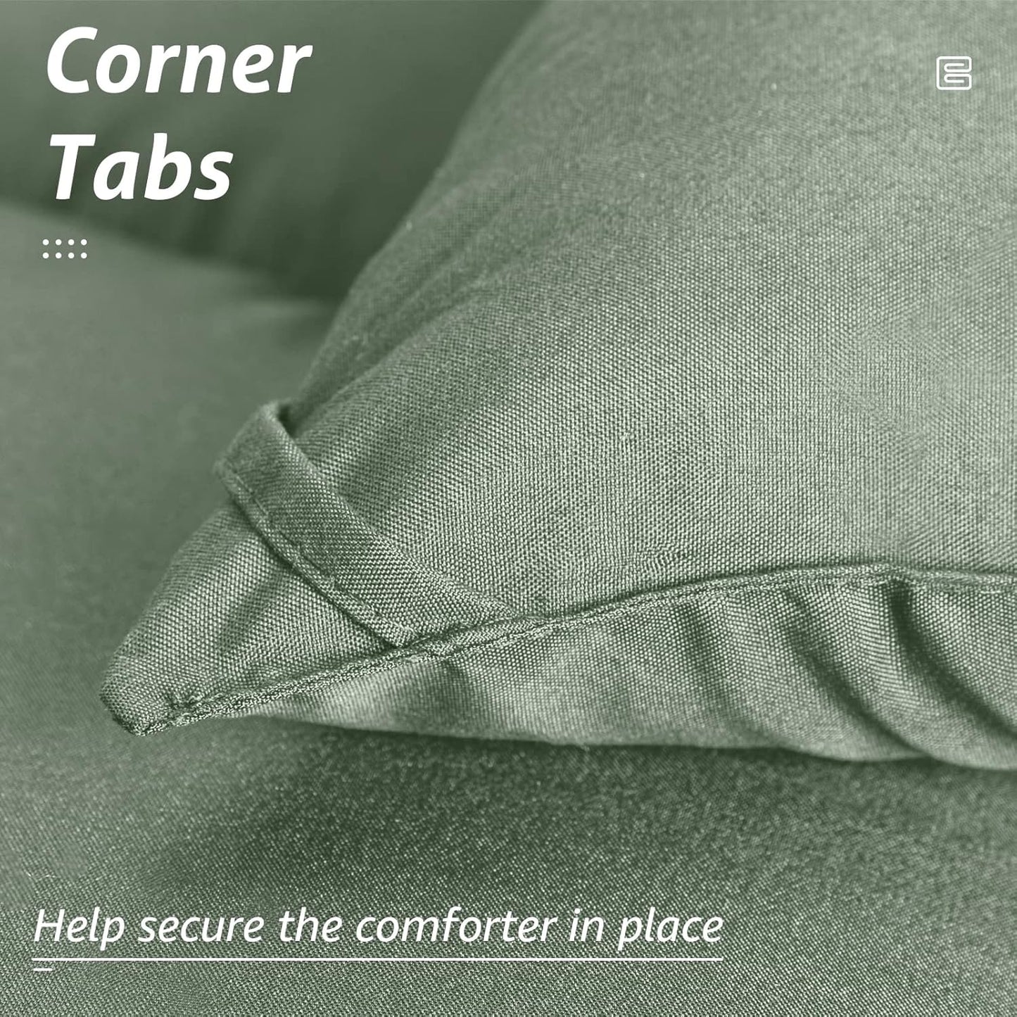 HYLEORY All Season California King Size Bed Comforter - Cooling Down Alternative Quilted Duvet Insert with Corner Tabs - Winter Warm - Machine Washable - Sage Green