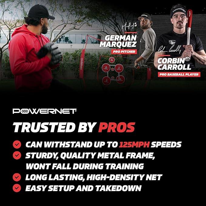 PowerNet Pitching Bundle, Baseball Net with Pitch Perfect Targets & Strike Zone Attachment, Weighted Ball, Softball Baseball Training Equipment to Increase Pitching Accuracy, 3 Net Sizes