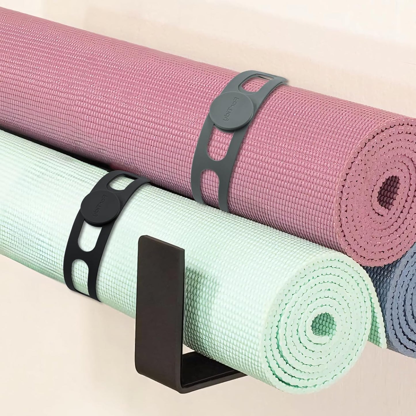 Silicone Latch Strap for Slow Cooker Lid, Pot, Bento Box, 21.65 In Reusable Elastic Self-Lock Silicone Tie for Bundling or Organizing Curtain, Cords, Yoga Mat, Camping Mat, 2pcs (Black&Gray)