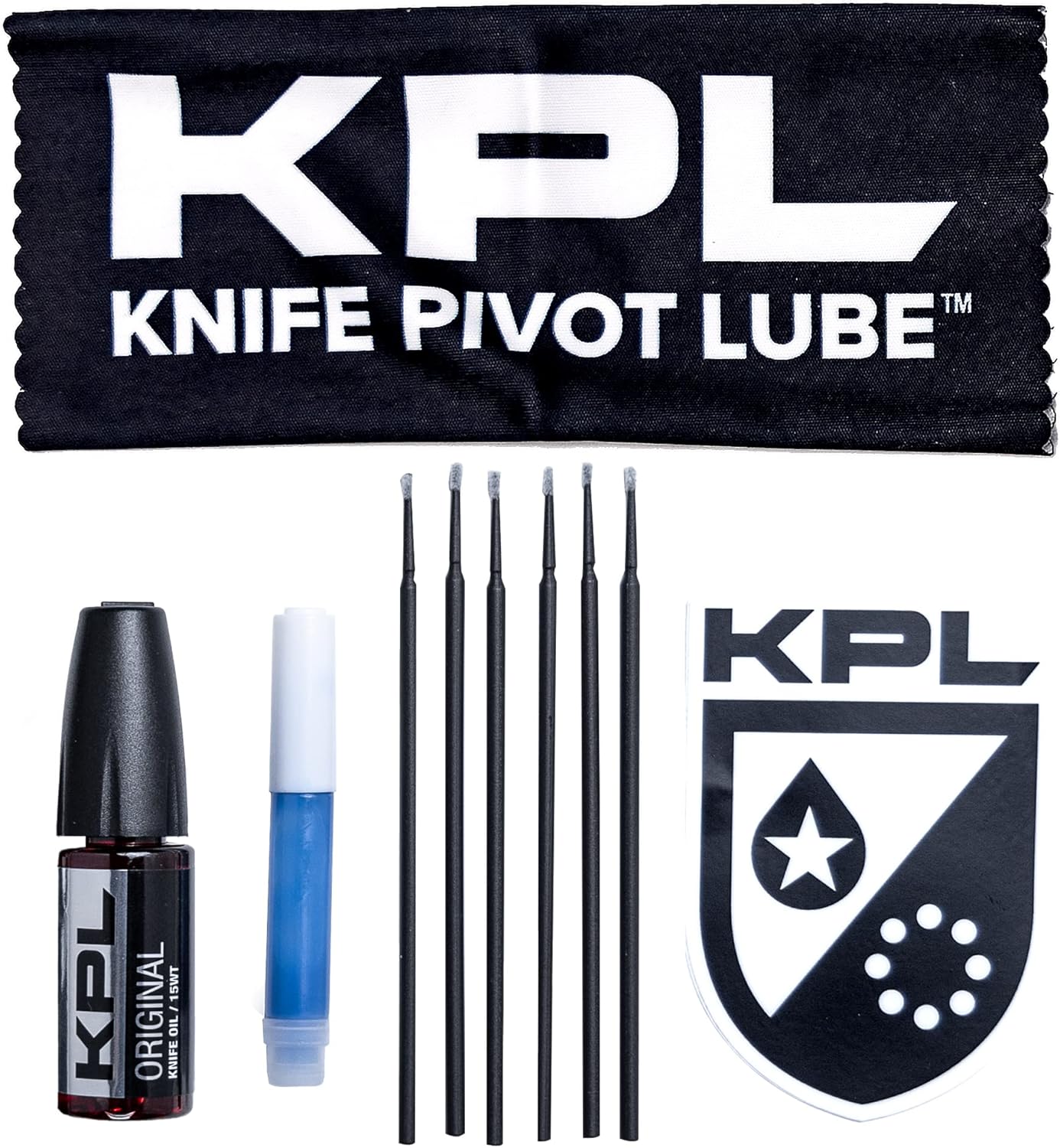 KNIFE PIVOT LUBE KPL Original Knife Care & Maintenance Kit Bundle for Blades Knife Pivot Lube Heavy,Pocket Knife Lubricant, Knife Honing Oil Knife Oil Lubricant for Blade Care, 10ml Oil Bottle