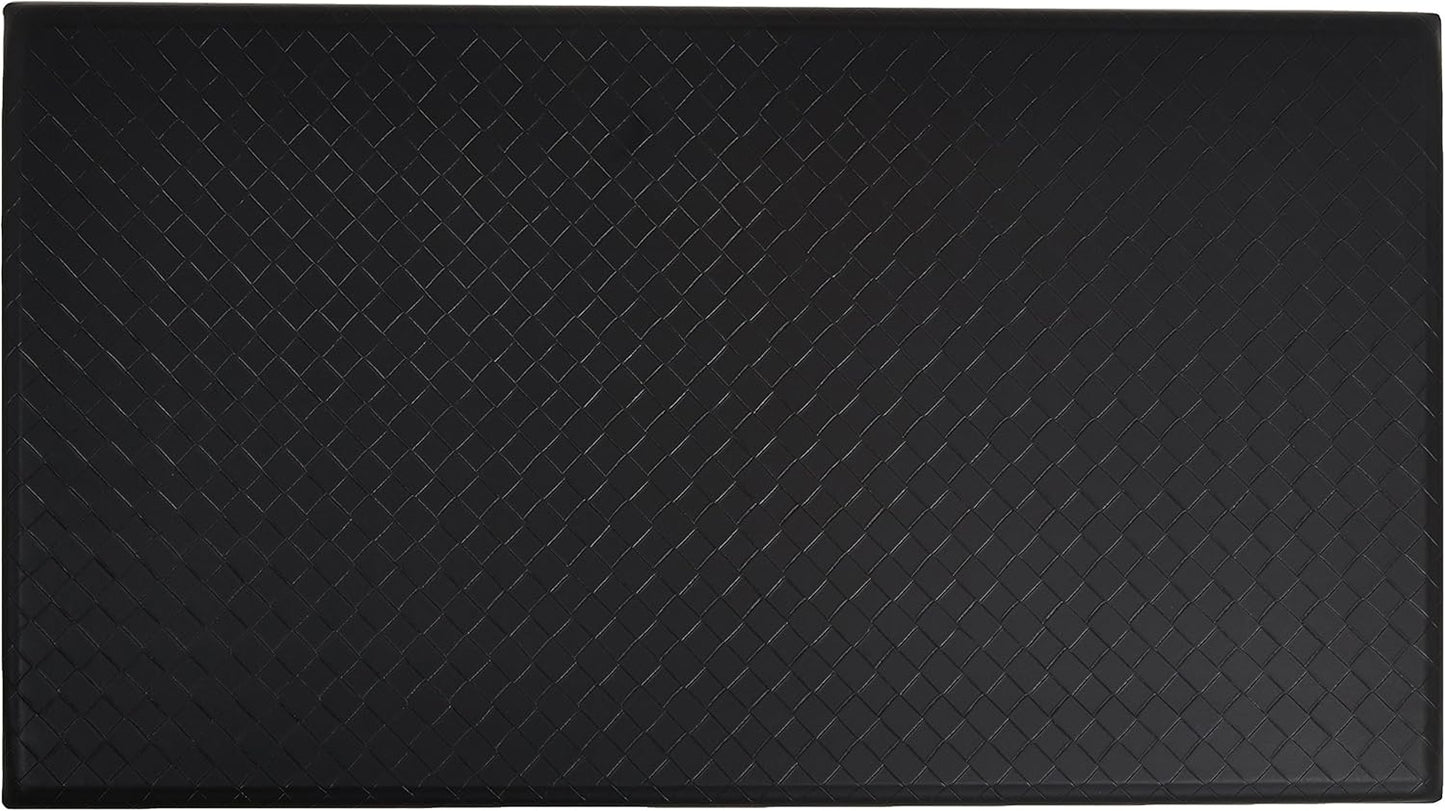 Amazon Basics Anti-Fatigue Standing Mat, Non-Slip, Comfort Mat for Home and Office, 20W x 36L x 0.6Th in, Geometric, Black, 5-Pack