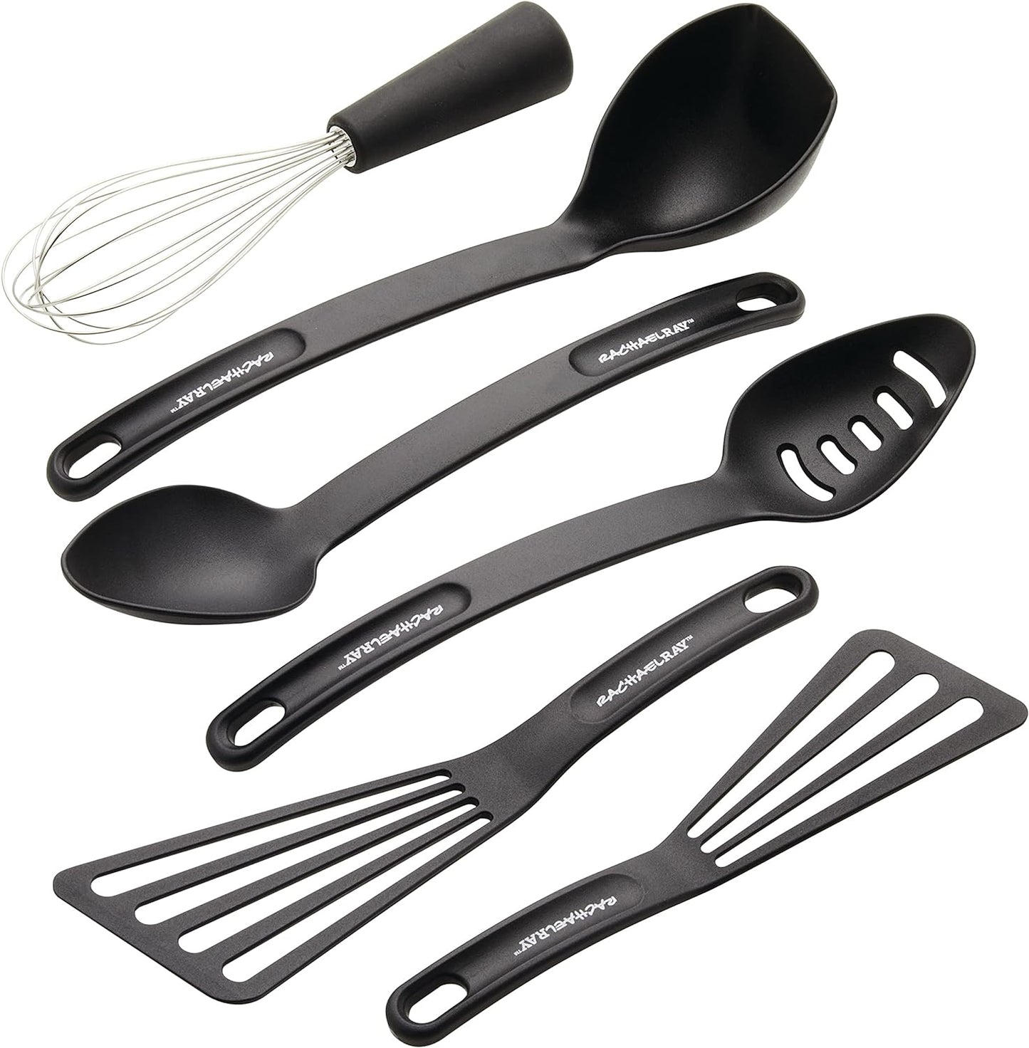 Rachael Ray Tools and Gadgets Kitchen/Cooking Utensil Set, 6 Piece, Black