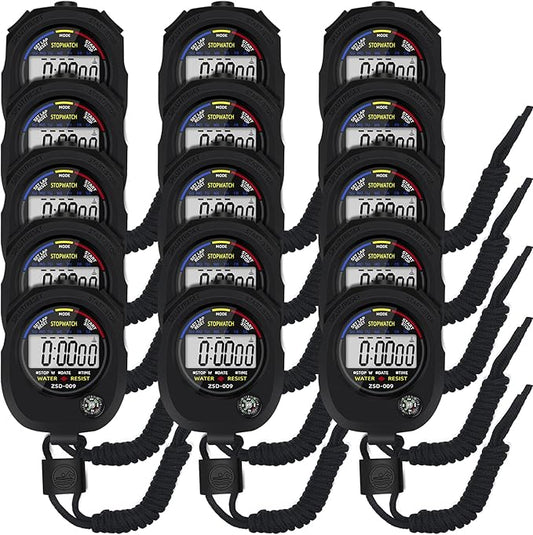 Multi-Function Electronic Digital Sport Stopwatch Timer, Large Display with Date Time and Alarm Function,Suitable for Sports Coaches Fitness Coaches and Referees (15pack)